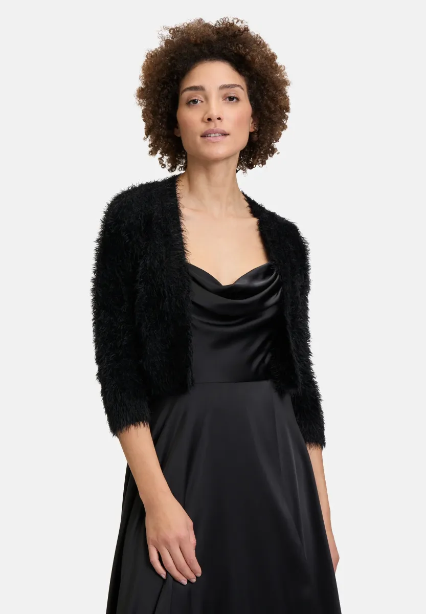 BOLERO MIT STRUKTUR - Strickjacke - schwarz
