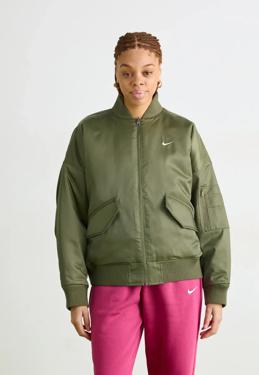 Bomberjacke - medium olive/safety orange/sail