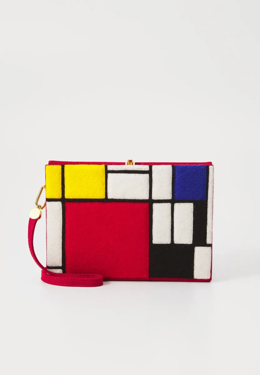 BOOK MONDRIAN STRAPPED - Clutch - bordeaux latim