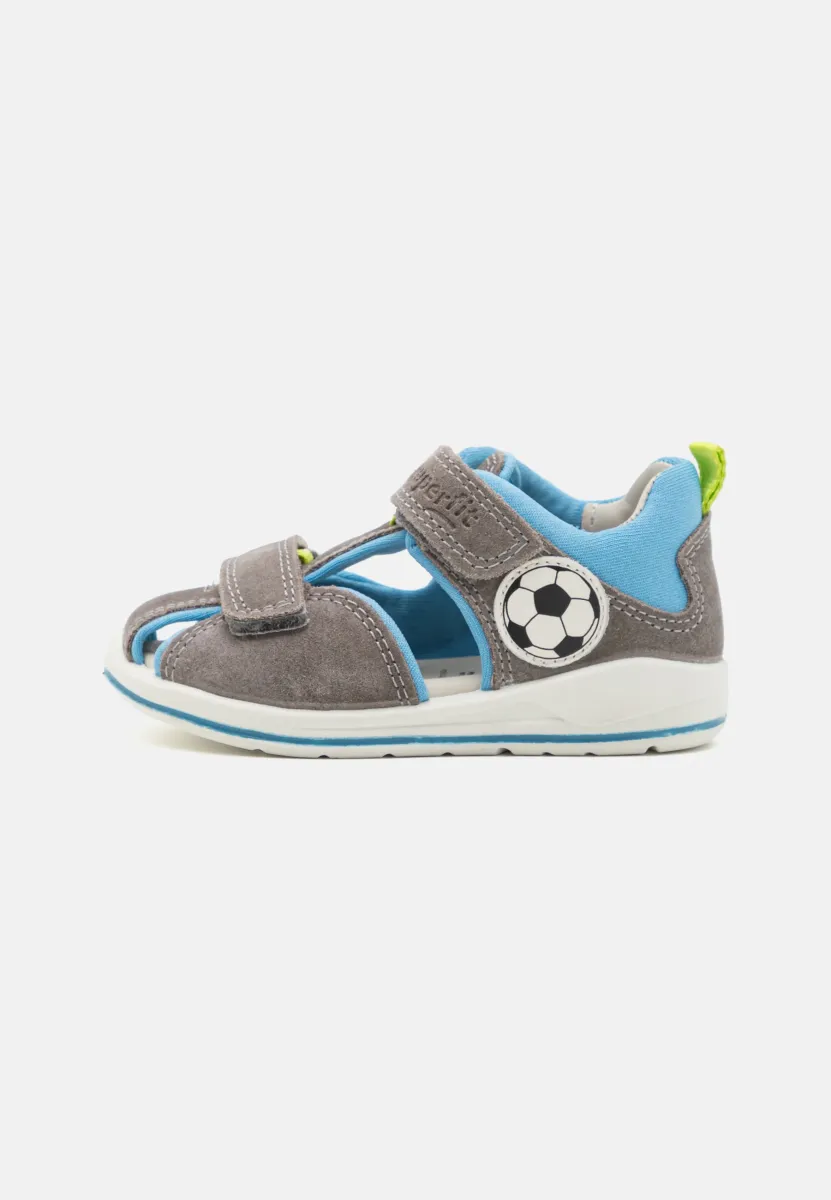 BOOMERANG - Riemensandalette - grau/hellblau