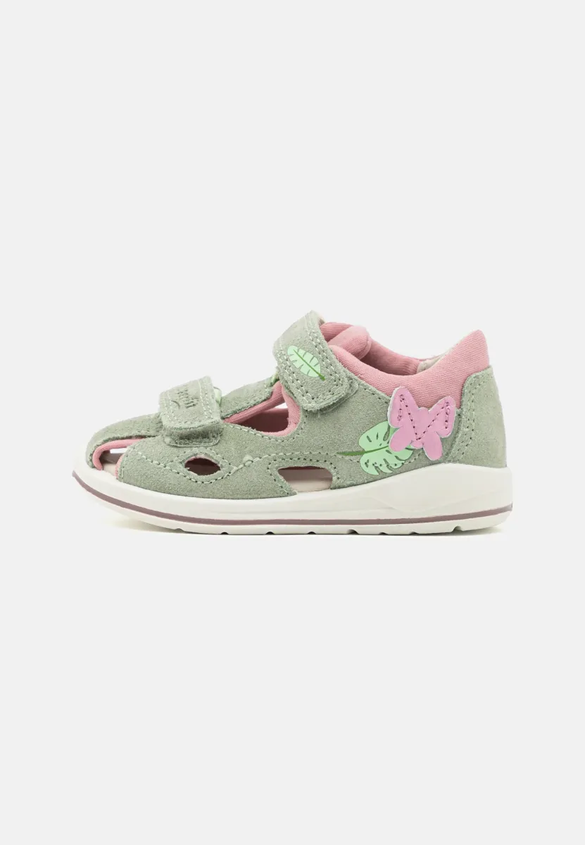 BOOMERANG - Riemensandalette - hellgrün/rosa