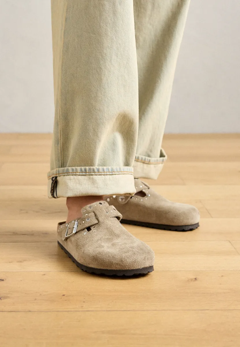 BOSTON RIVET LEVE TAUPEN - REGULAR - Pantolette flach - taupe