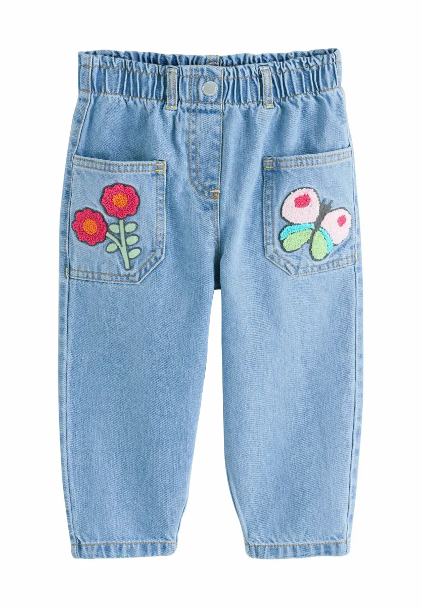 BOUCLE EMBELLISHED - Jeans Relaxed Fit - denim