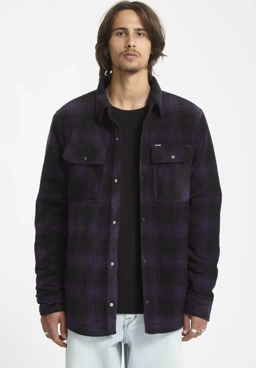 BOWERED FLEECE - Hemd - dark purple