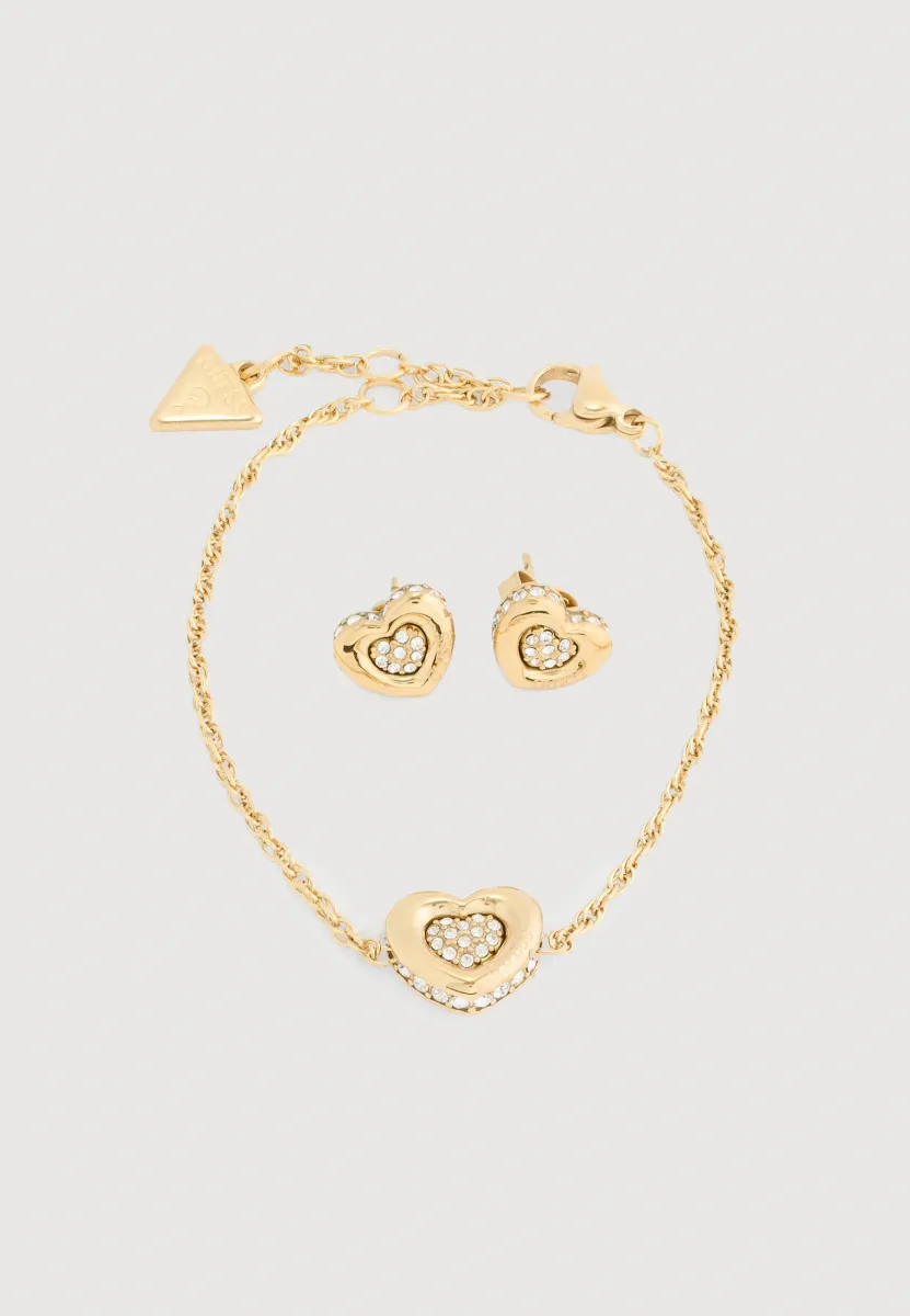 BOX SET HEART - Ohrringe - gold-coloured