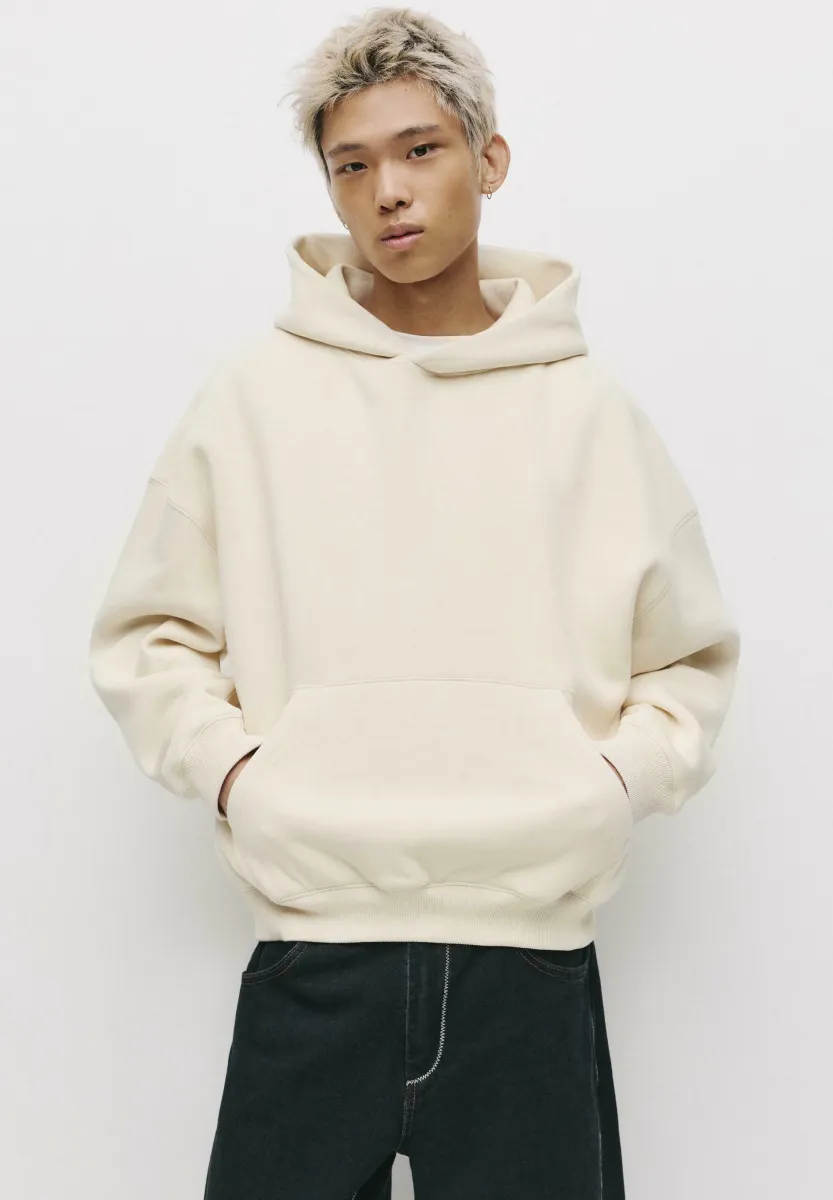BOXY FIT - Kapuzenpullover - white
