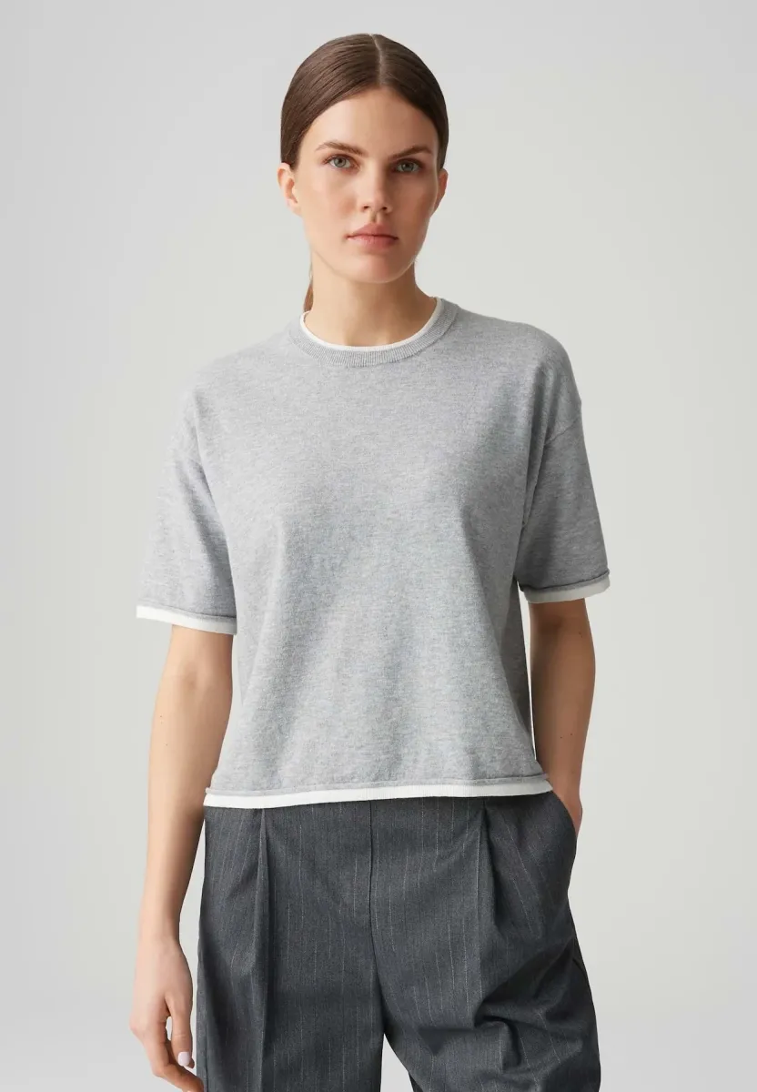 BOXY FIT LAYERING LOOK - Strickpullover - hazy fog melange