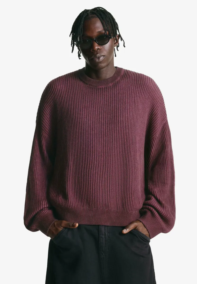BOXY FIT - Strickpullover - bordeaux