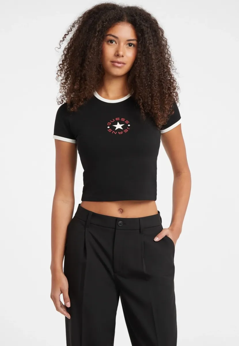 BOXY FIT - T-Shirt print - schwarz