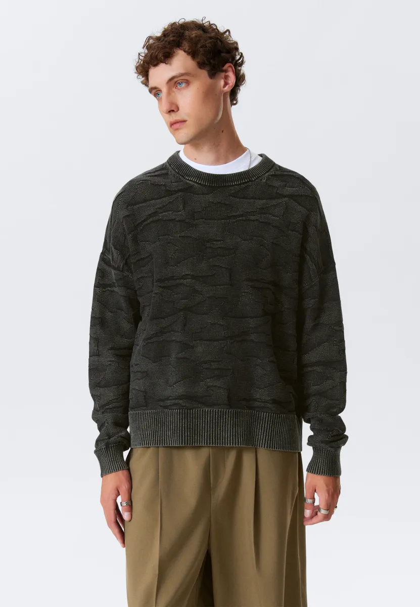 BOXY GRAPHIC - Strickpullover - black structure
