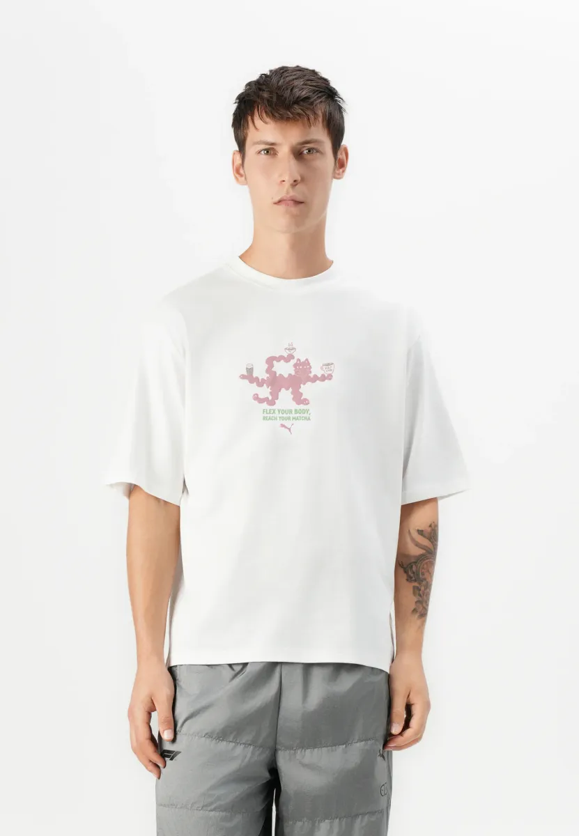 BOXY GRAPHIC TEE UNISEX - T-Shirt print - warm white