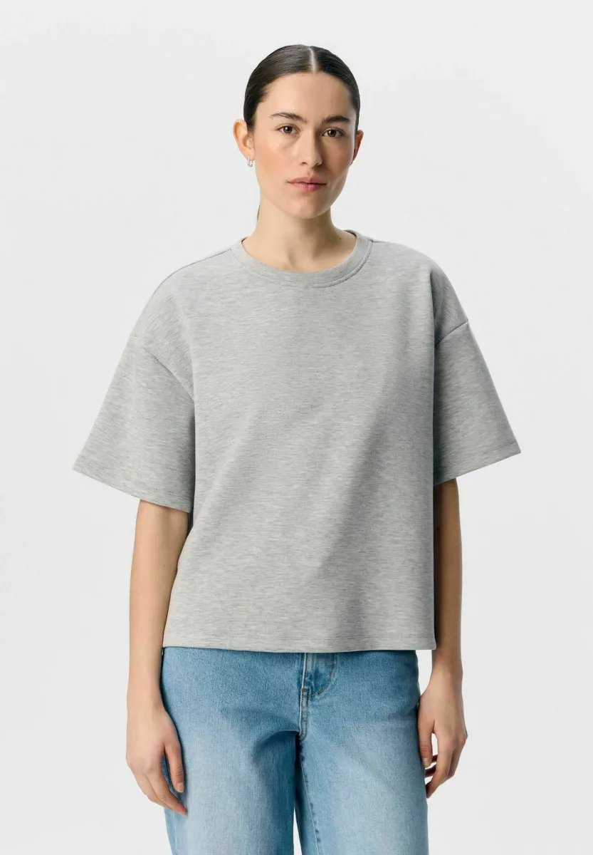 BOXY - T-Shirt basic - light grey melange