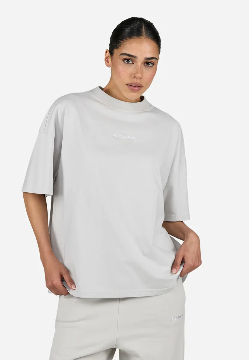 BRACY - T-Shirt basic - washed pure grey/white gum