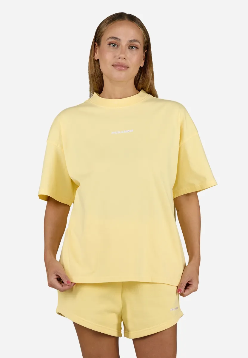 BRACY - T-Shirt basic - washed soft yellow/white gum
