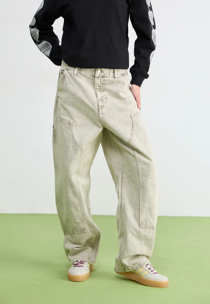 BRANDON DOUBLE KNEE PANT SMITHFIELD - Jeans Relaxed Fit - opuntia chalk wash