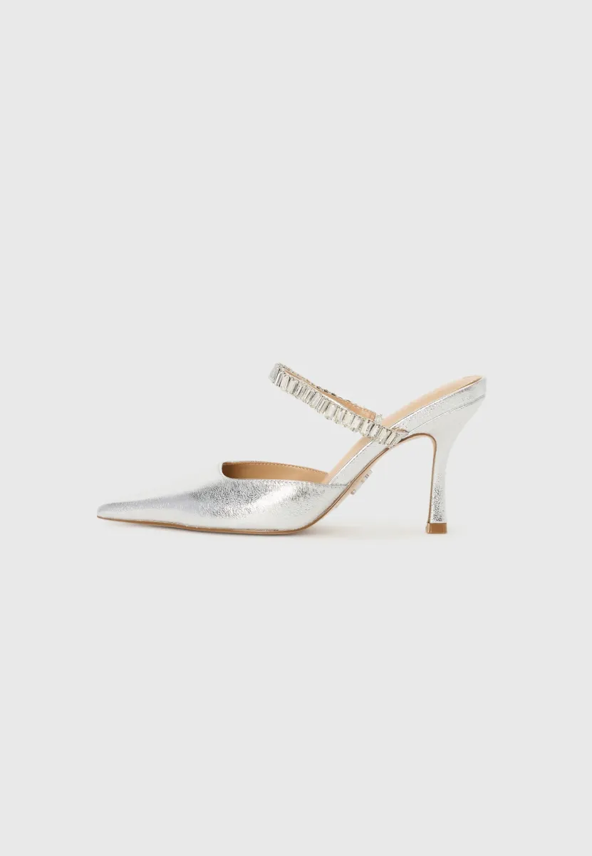 BRECKI - Pantolette hoch - silver-coloured