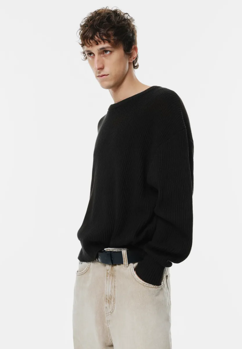 BRIOCHE - Strickpullover - black