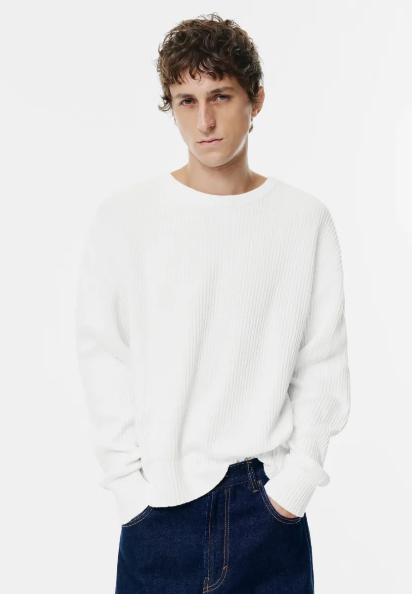 BRIOCHE - Strickpullover - white