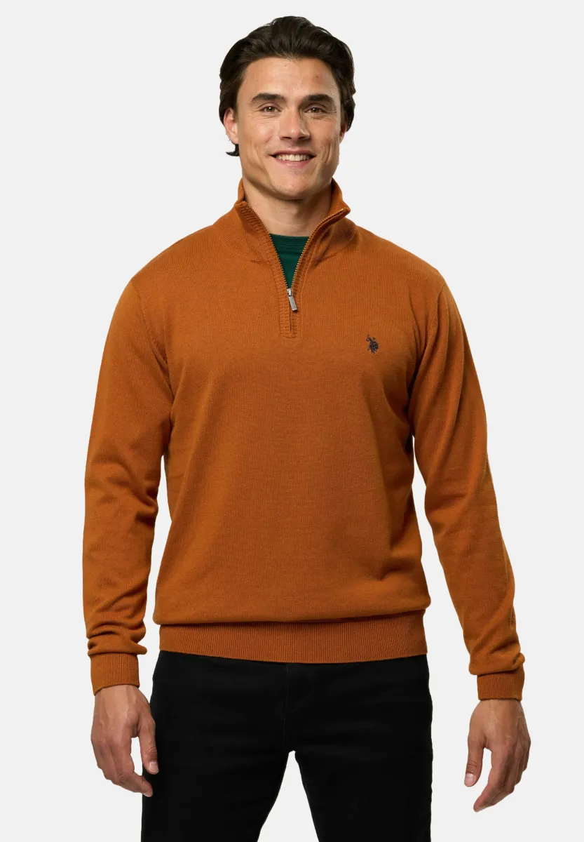 BRISON HALF ZIP - Strickpullover - pumpkin spice melange