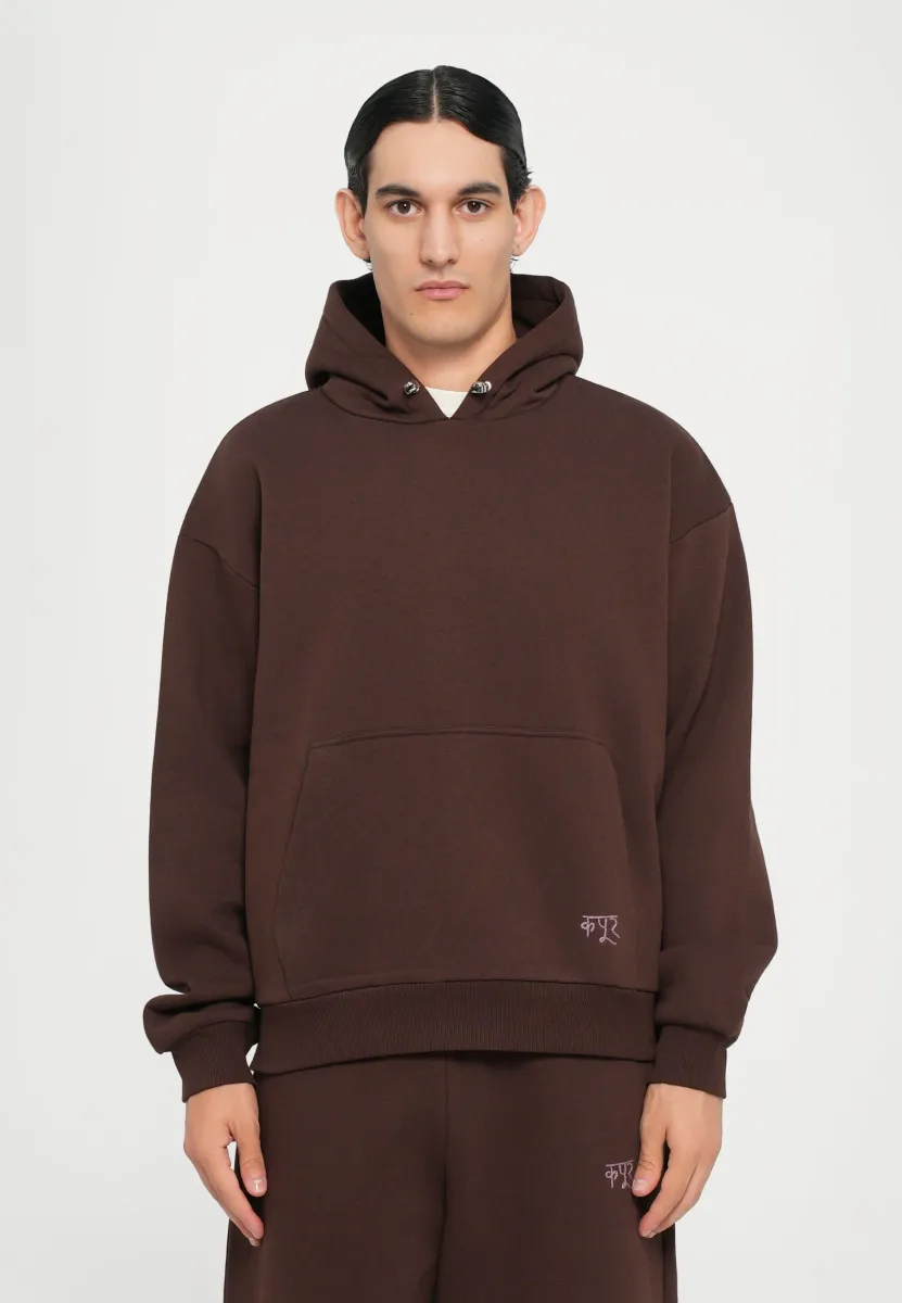 BRUSHED LOGO HOODIE - Kapuzenpullover - brown