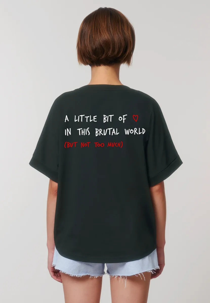 BRUTAL BACK PRINT ROLLUP TEE OVERSIZED - T-Shirt print - black