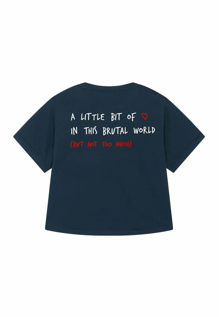 BRUTAL BACK PRINT ROLLUP TEE OVERSIZED - T-Shirt print - dark blue