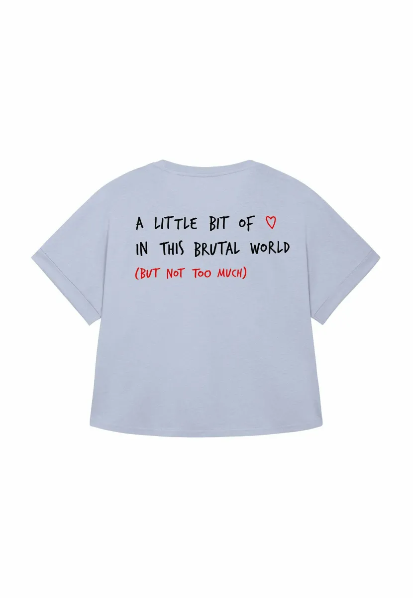 BRUTAL BACK PRINT ROLLUP TEE OVERSIZED - T-Shirt print - light blue