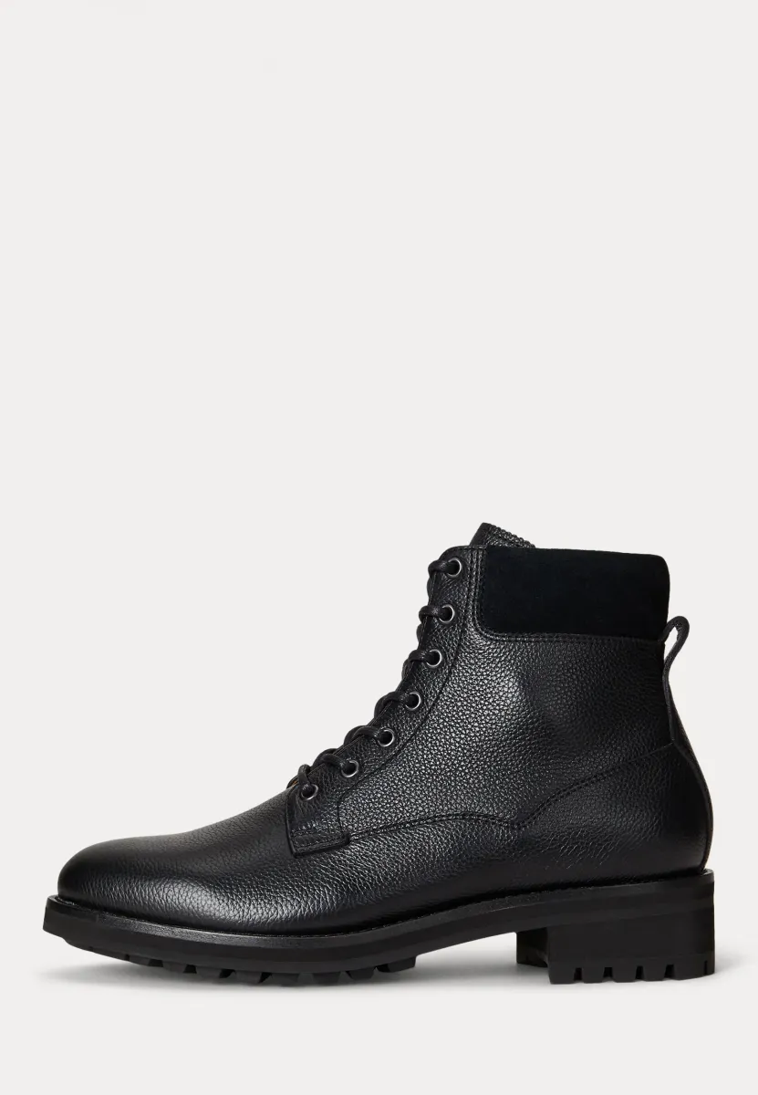 BRYSON MID LEATHER FIELD BOOT - Schnürstiefelette - black