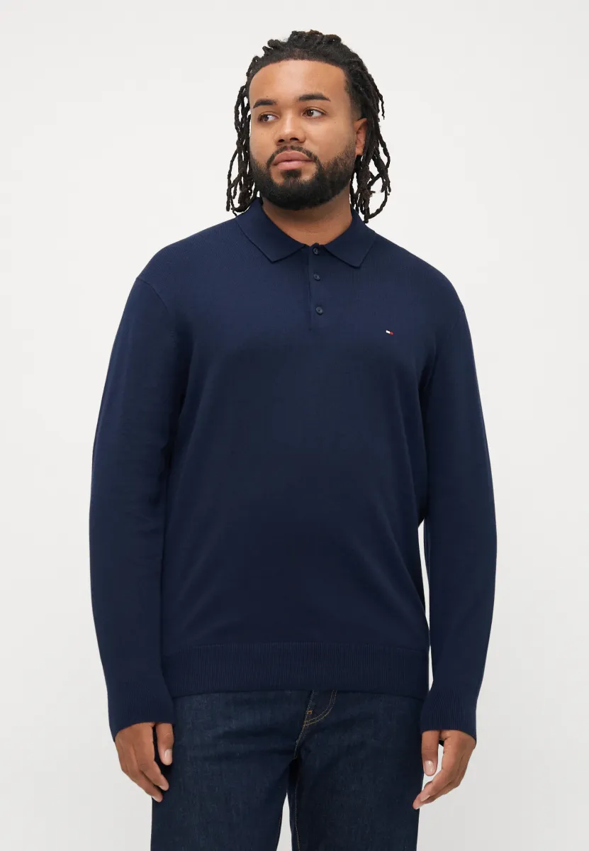BT-PIMA ORG CTN CASH LS POLO-B - Strickpullover - desert sky