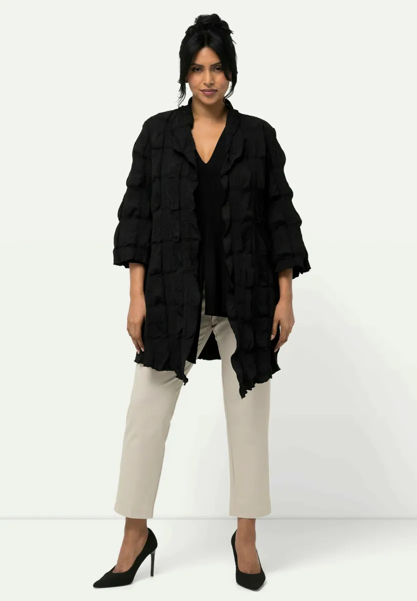 BUBBLE TEXTURED 3/4 SLEEVE - Leichte Jacke - black