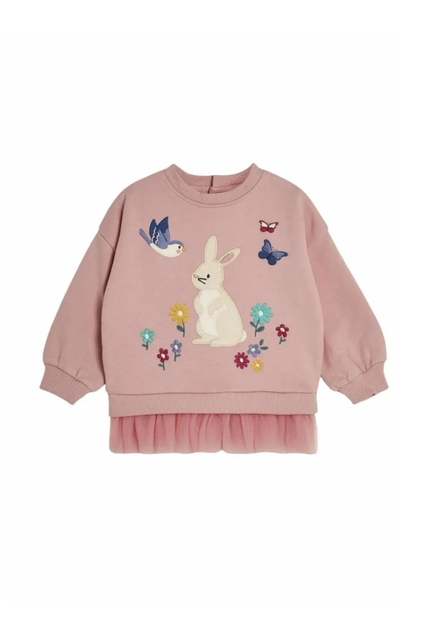 BUNNY APPLIQUE FRILL - REGULAR FIT - Sweatshirt - rose