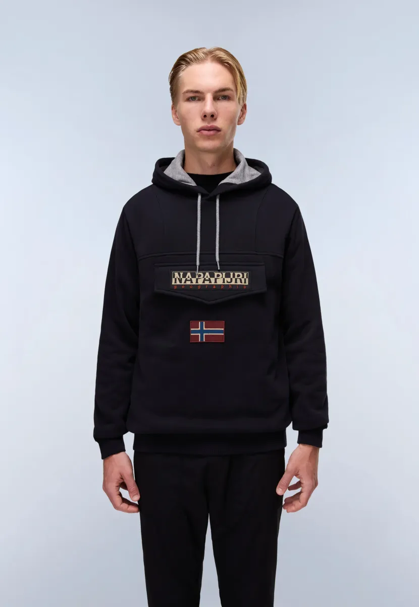 BURGEE WINT - Kapuzenpullover - black beauty