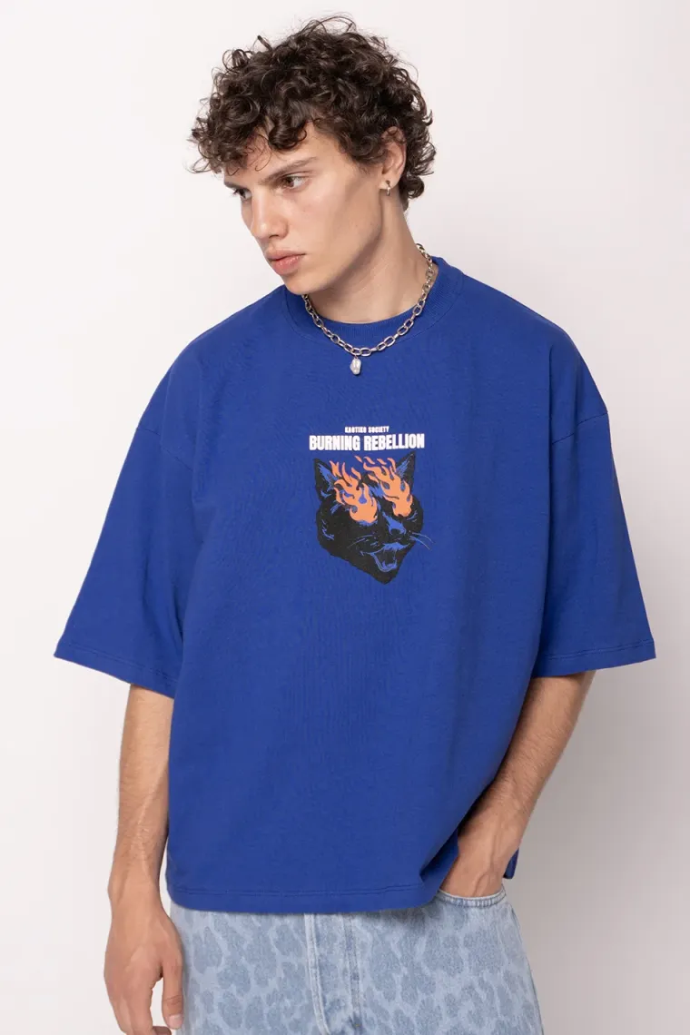 BURNING REBELLION UNISEX - T-Shirt print - navy