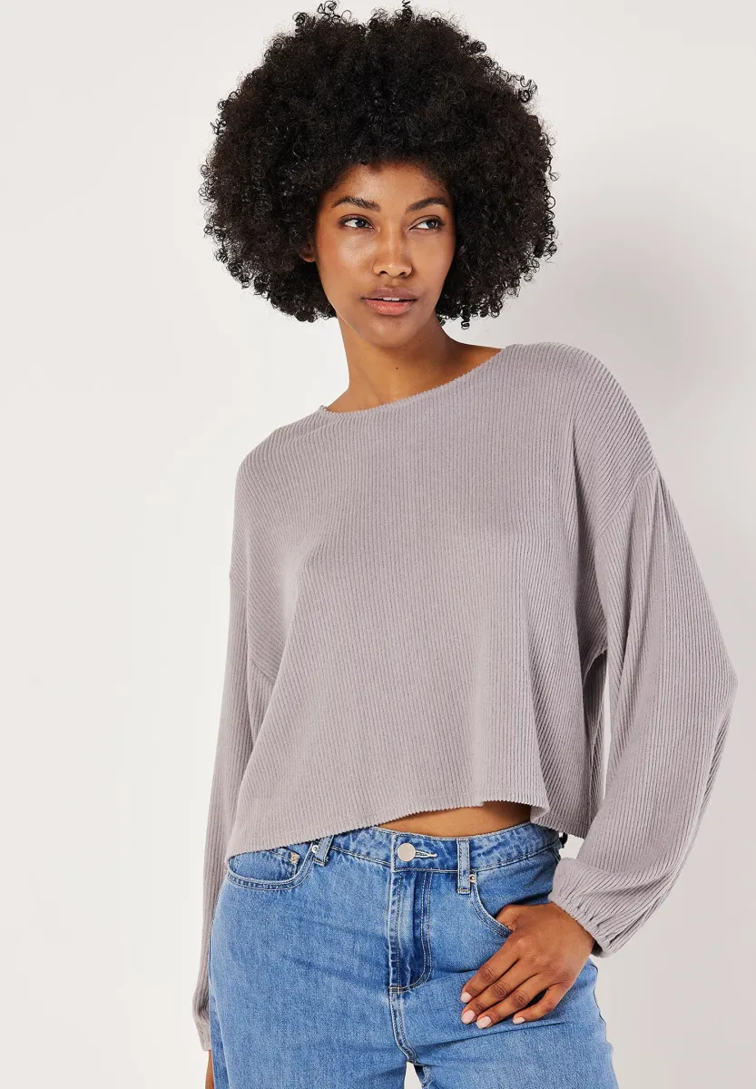 BUTTON BACK SOFT TOUCH  - Strickjacke - grey