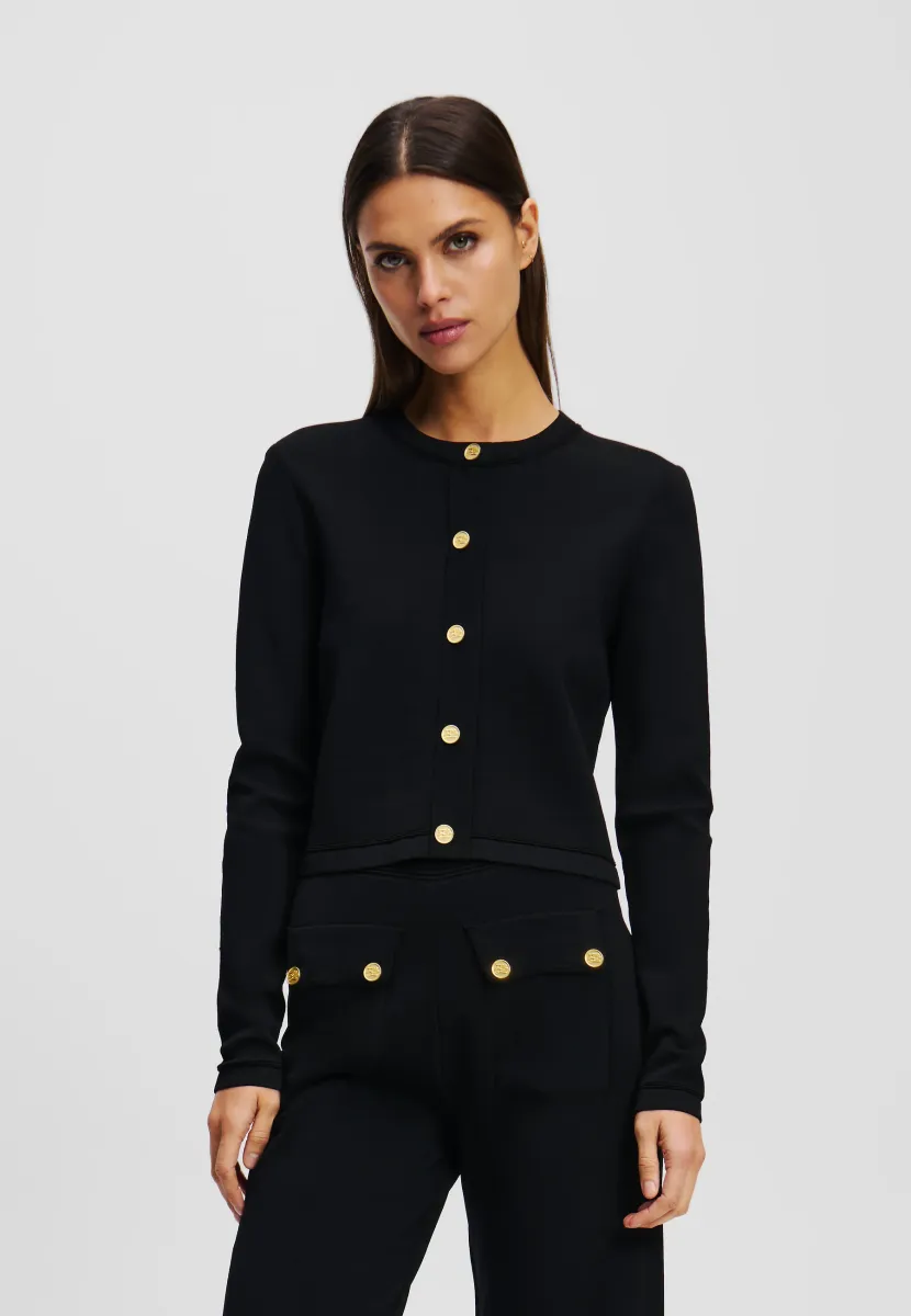 BUTTON-DETAIL - Strickjacke - black