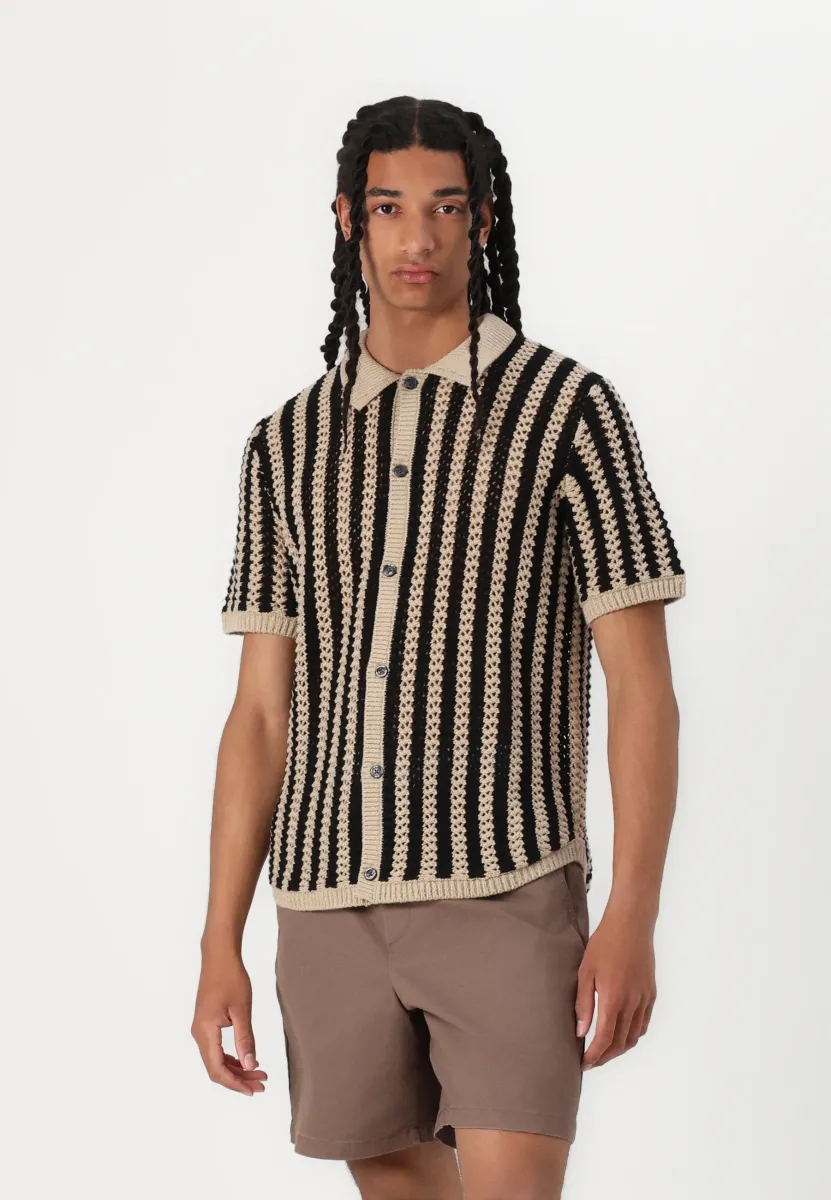 BUTTON DOWN - Hemd - khaki/black