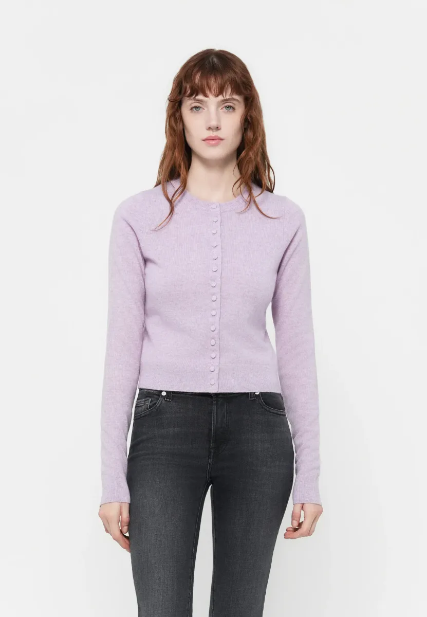 BUTTONED CARDIGAN - Strickjacke - lavender