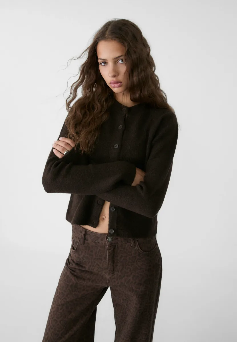 BUTTONED - Strickjacke - brown
