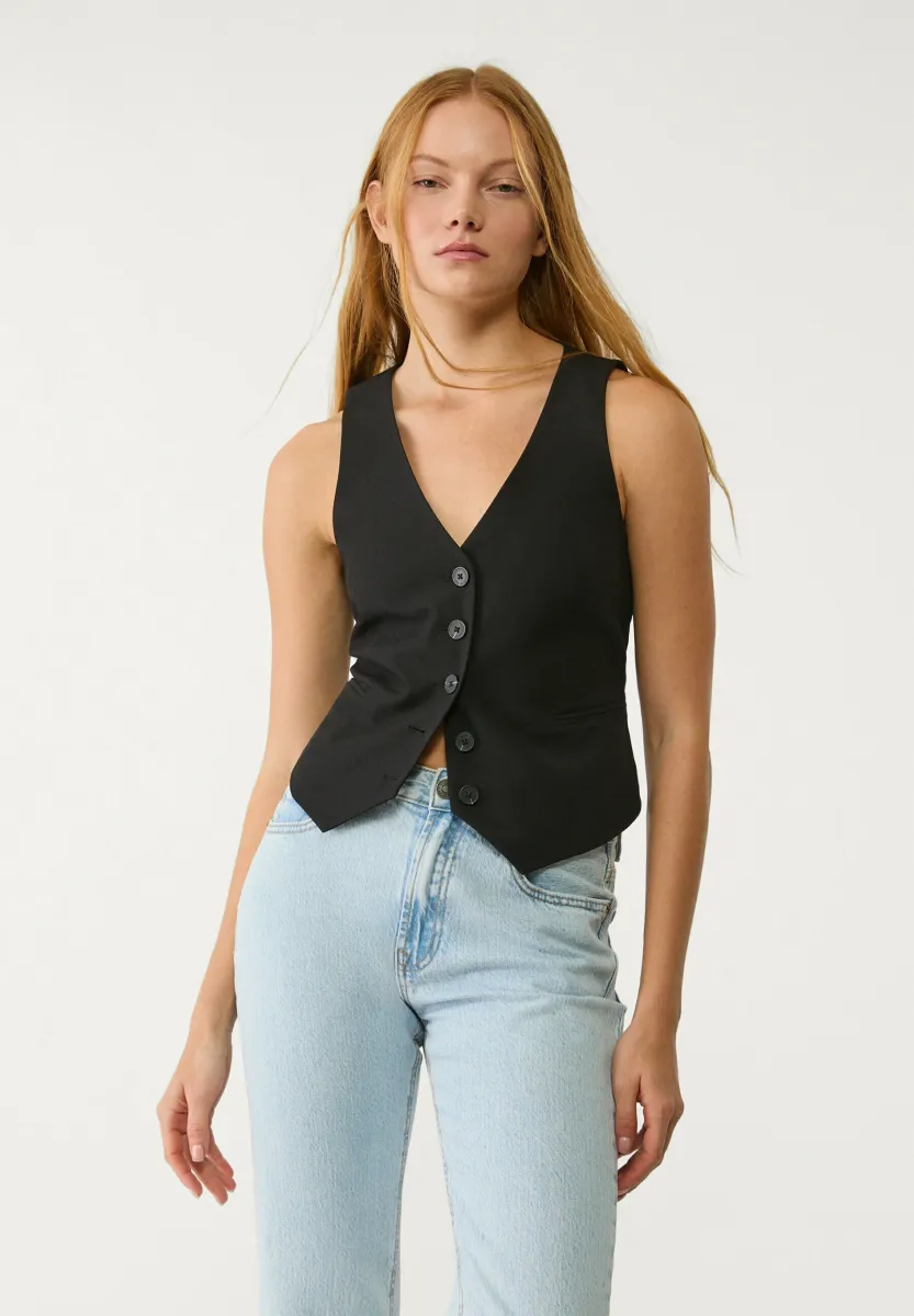 BUTTONED - Weste - black