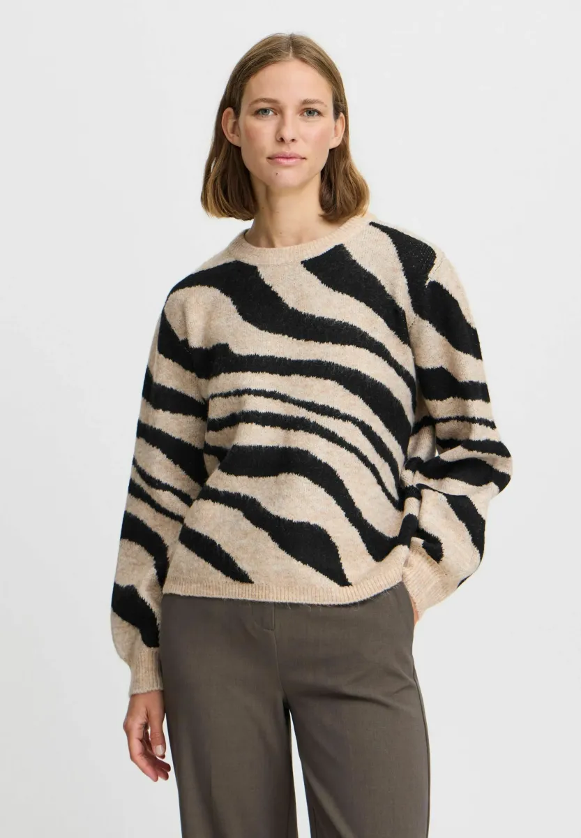 BYBXMINYA ANIMAL - Strickpullover - black mix