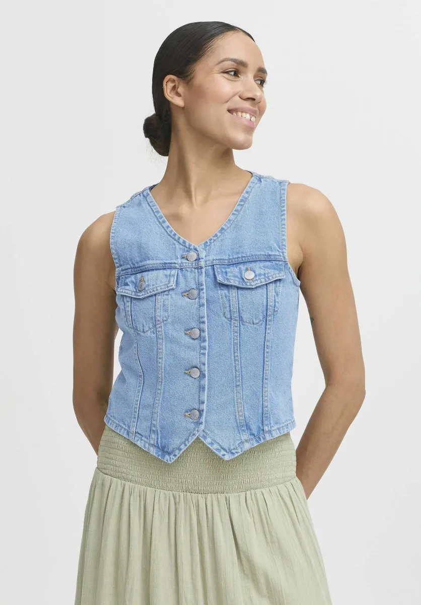 BYKALLIE - Weste - ligth blue denim
