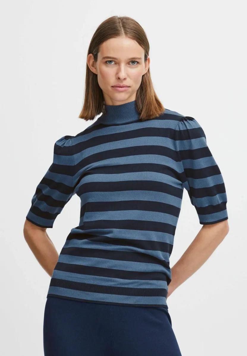 BYMMMORLA PUFF SLEEVE - Strickpullover - blue horizon mix