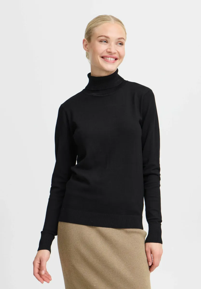 BYMMORLA ROLLNECK - Strickpullover - black