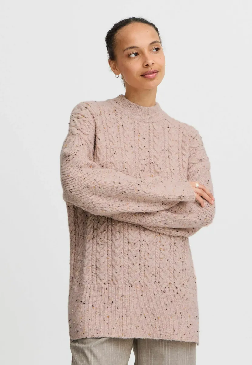 BYNATA CABLE - Strickpullover - pale mauve melange