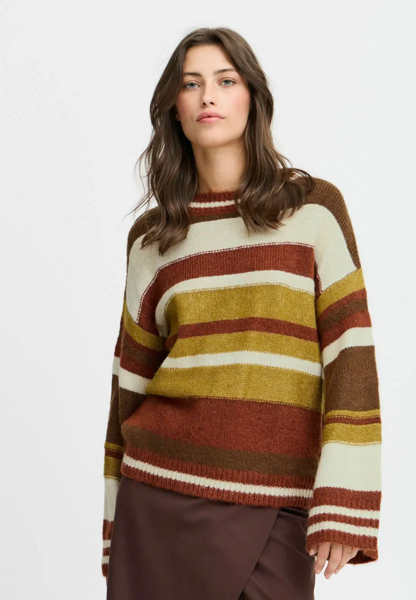 BYOKSANA STRIPED - Strickpullover - brown mix