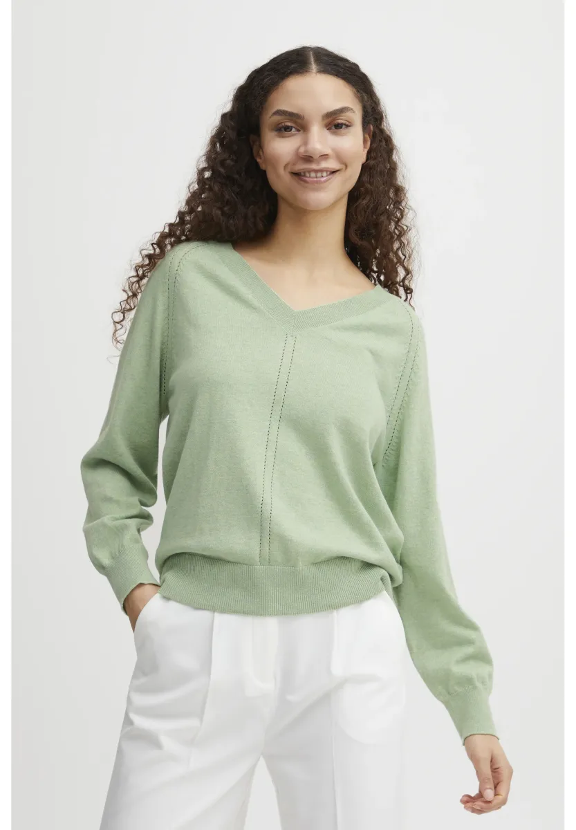 BYOlinea - Strickpullover - smoke green melange