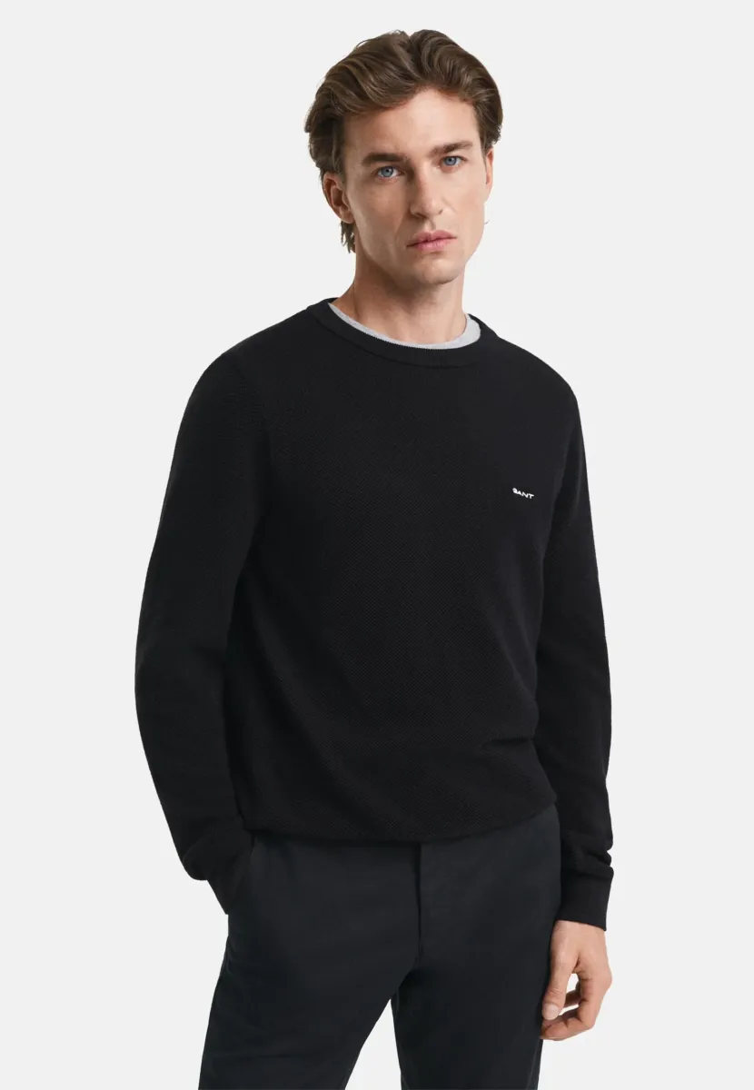 C-NECK - Strickpullover - black
