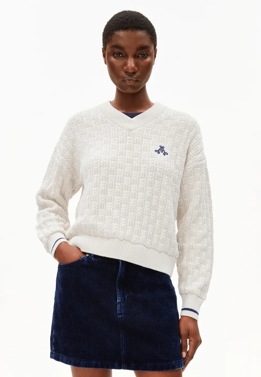 CAARLAS STRUCTURE - Strickpullover - oatmilk