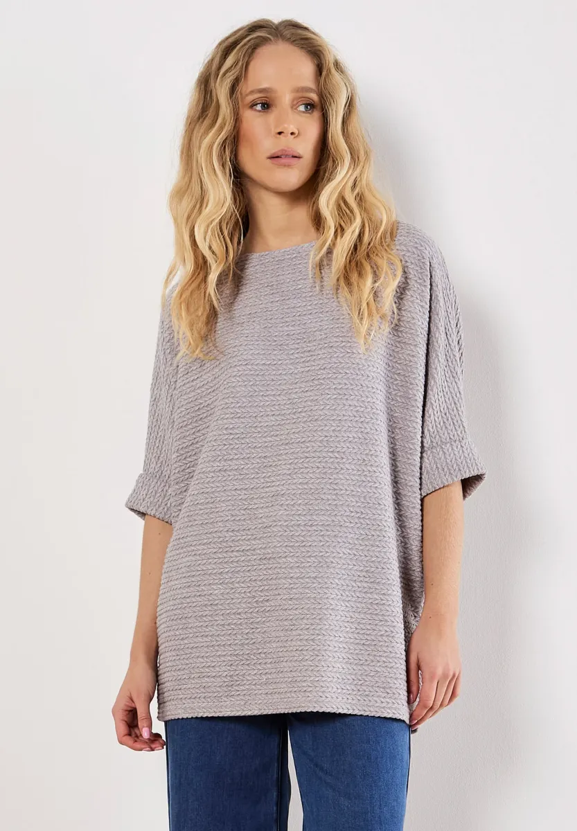 CABLE BATWING  - Strickpullover - grey