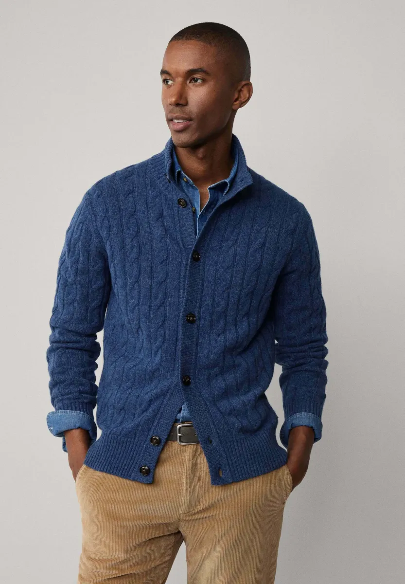 CABLE CARD - Strickjacke - blue marl